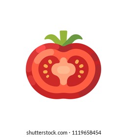 Tomato cut in half flat icon
