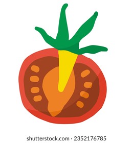 Tomatenschnitt auf halbem Icon