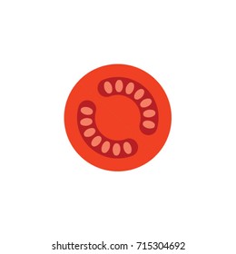 Tomato cut icon. Vector illustration