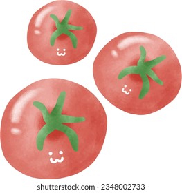 Tomato cute vegetables, Cartoon, Vector Illustration
