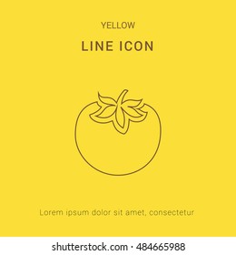 Tomato Cute yellow thin line icon / logo Design