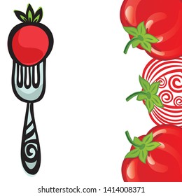 Tomato. Decorative element. Vector illustration