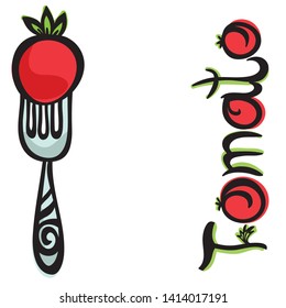 Tomato. Decorative element. Vector illustration