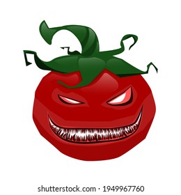 Tomato devil. Isolated vegetables. Vector illustration