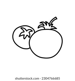 Tomato doodle icon. tomato. vector illustration