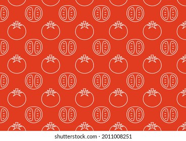 Tomato doodle pattern. wallpaper. tomato symbol. sign. background.