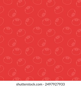 Tomato doodle pattern. wallpaper. tomato symbol. sign. background.