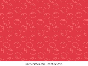 Tomaten-Doodle-Muster. Tapete. Tomatensymbol. unterschreiben. Hintergrund.
