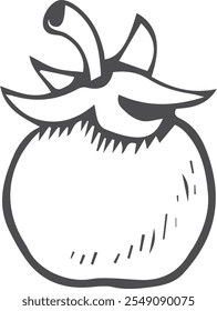 Doodle de tomate. Dibujo de vegetales maduros. Cocinar alimentos