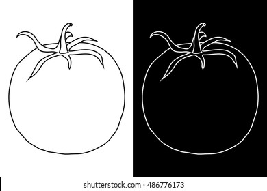 Tomato. Doodle. Vector illustration