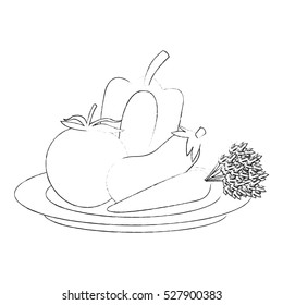 Tomato eggplant and pepper design