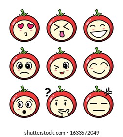 tomato emoticon pack vector illustration eps 10