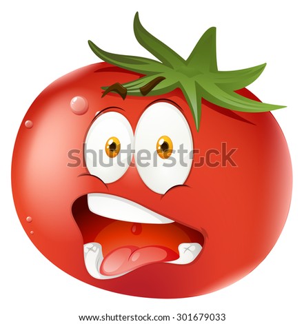 Tomato with facial expression illustration