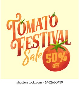 Tomato festival sale poster water colours 