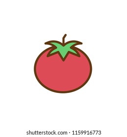 Tomato filled outline icon, line vector sign, linear colorful pictogram isolated on white. Vegetable symbol, logo illustration. Pixel perfect vector graphics