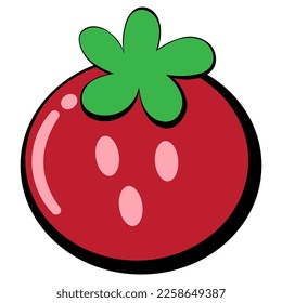 Tomato flat icon isolated on white background, vector illustration