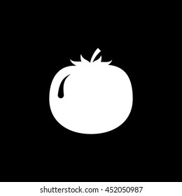 Tomato Flat Icon On Black Background