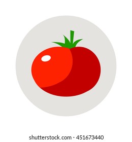 Tomato flat icon, vegetable harvest vector illustration
