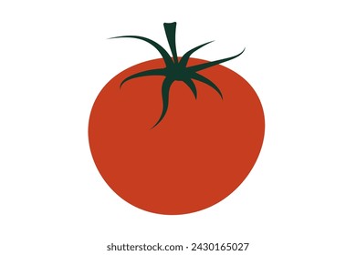 Tomate im flachen Stil. Rotes isoliertes Gemüse