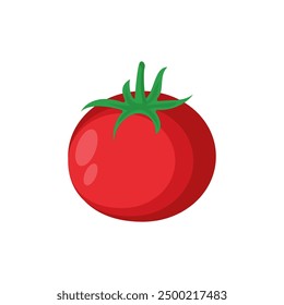 Tomate. Ilustración vectorial plana de tomate aislado sobre fondo blanco