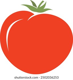 Tomato flat vector illustration on white background. Ripe tomato, vegetarian organic food, fresh whole tomato vegetables, healthy nutrition food. Red tomatoes.