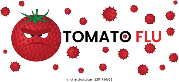 Tomato Flu vector background design also called tomato fever. Tomato flu outbreak pandemic EPS graphic