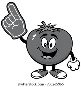 Tomato with Foam Finger Illustration