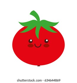 tomato fresh vegetable kawaii character