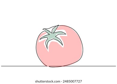 tomato fresh vegetable product food one line art design vector