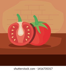 tomato fresh vegetables icon vector ilustrate
