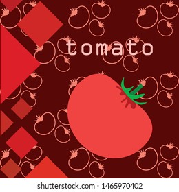 Tomato. Fresh vegetables. Organic food poster. Farmer market design. Vector background
