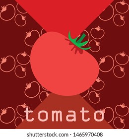 Tomato. Fresh vegetables. Organic food poster. Farmer market design. Vector background