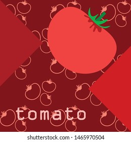 Tomato. Fresh vegetables. Organic food poster. Farmer market design. Vector background