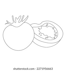 tomato fruit icon illustration design