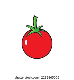 tomato fruit icon logo design vector color illustration