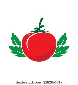 diseño del logotipo del icono de la fruta de tomate ilustración del vector color