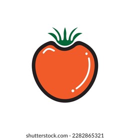tomato fruit icon logo design vector color illustration