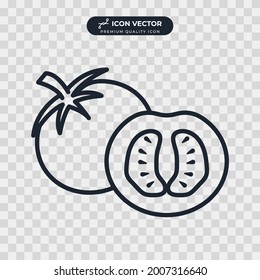 plantilla de símbolo de icono de frutos de tomate para colección de diseño gráfico y web ilustración vectorial
