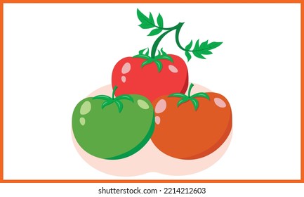 Icono de frutas de tomate e Ilustraciones vectoriales, Icono de frutas de tomate niños creativos, e Ilustración vectorial de ícono de frutas de tomate.