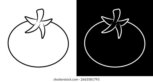 Ilustración de icono de Vector de fruta de tomate
