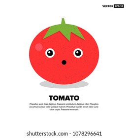Tomato Fruit Vector Illustration with Smiley Face