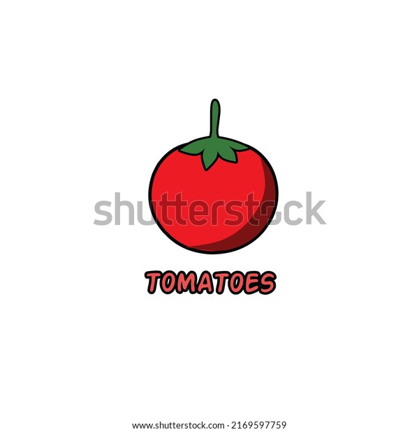 Tomato Fruit Vector On White Background Stock Vector (Royalty Free