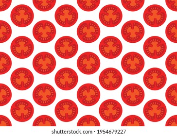 Un tomate. Patrón geométrico transparente para el diseño.