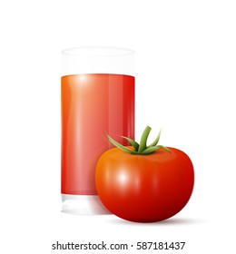 Tomato and glass of juice