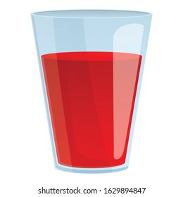 Tomato glass juice icon. Cartoon of tomato glass juice vector icon for web design isolated on white background
