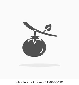 Tomato glyph icon. Can be used for digital product, presentation, print design and more.
