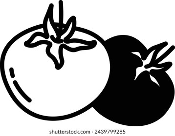 Tomato glyph and line vector illustration
