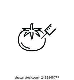 Tomate GMO Icon. Icono de tomate simple GMO para redes sociales, App y Diseño web. Ilustración vectorial.
