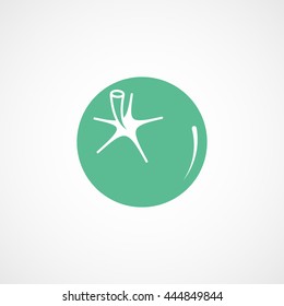 Tomato Green Flat Icon On White Background