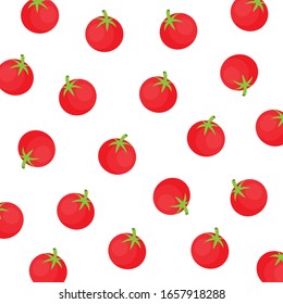 Tomato With Green Leaf Isolated On White Background.Organic Vegetable.Healthy Food.Good For Print Or Screen.Vector.Illustration.